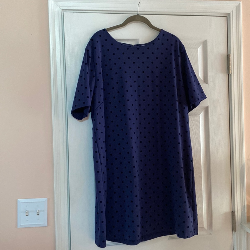 👗 old navy shift dress xxl navy with dots